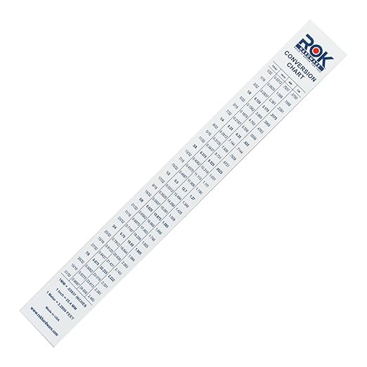 Rok Hardware Measuring Plastic Flexi 12" Easy Read English Metric 305 mm Ruler Converter, ROKRULER2