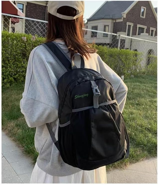 Travel lightweight foldable backpack hiking backpack splash proof compact travel backpack day pack (black)