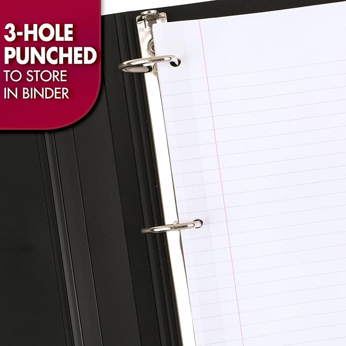 Mead Loose Leaf Paper, Wide Ruled Filler Notebook Paper, Reinforced, 8" x 10-1/2", 100 Sheets, Fits 3-Ring Binder (15006)