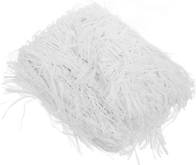 Healeved White Raffia Crinkle Paper Shred Filler 500g Packaging Box Accessories Shredded Paper for Packing Boxes Basket Filler for Filling