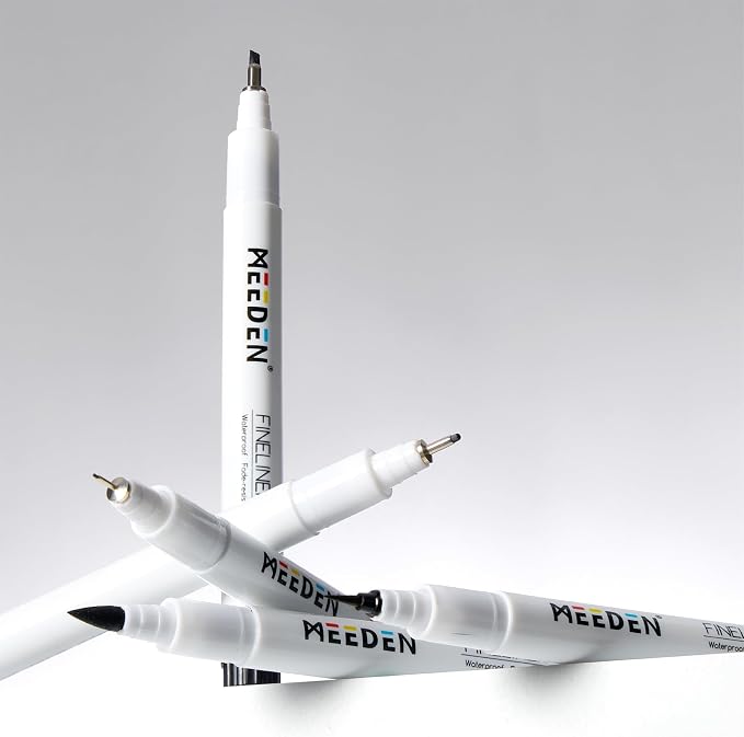 MEEDEN Micro Fineliner Drawing Pens: 0.3mm Needle Nib, 6 Pack, Black Ink