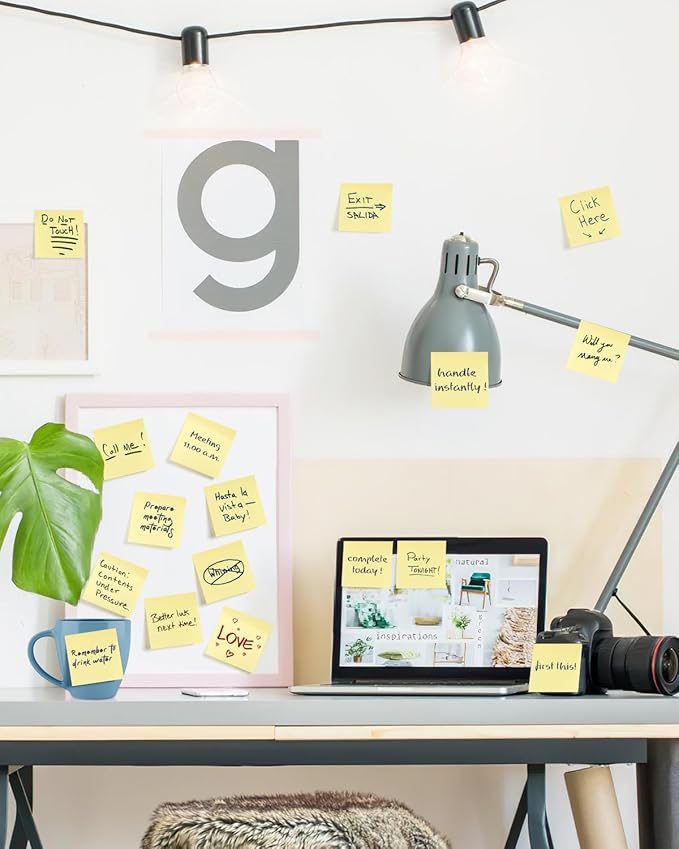 Sticky Notes 3x3 in 3600 Sheets 48 Pads Yellow Self-Stick Memo Pads Clean Removal Durable Adhesive for Office School Home 75 Sheets/pad (Pack of 3)