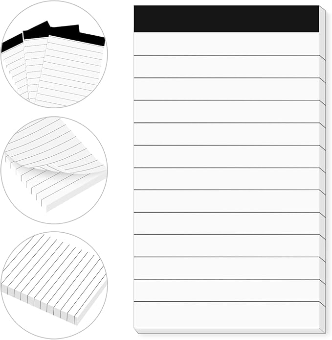 amassan 9 Pack 2.4 X 4 Inch Note Pad, Small Notepads For Work Grocery List Mini Notepad 60 Sheets Each