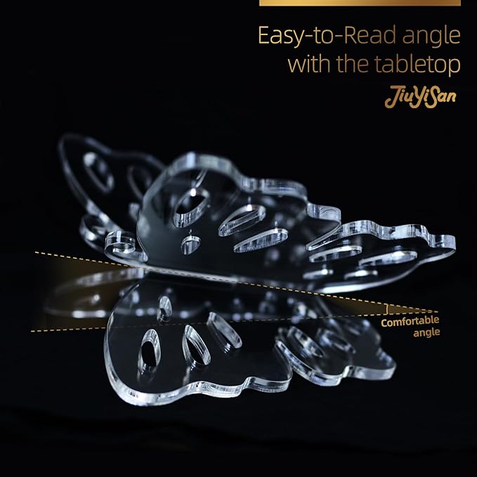 Butterfly Acrylic Book Stands - Book Holders for Magazine, Art, Cook Book, Bible Stand - Rounded Corners, Sleek Transparent - Lightweight Yet Sturdy-8mm, 12" x 7" x 5.2"