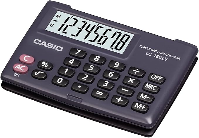Casio Lc-160lv-bk-w Portable Type Calculator with 8-digit Extra Big Display Cover Folds a Full 360 Degrees
