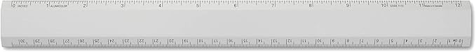 Alumicolor - 1112-1 Aluminum Desk Ruler, 12IN, Silver