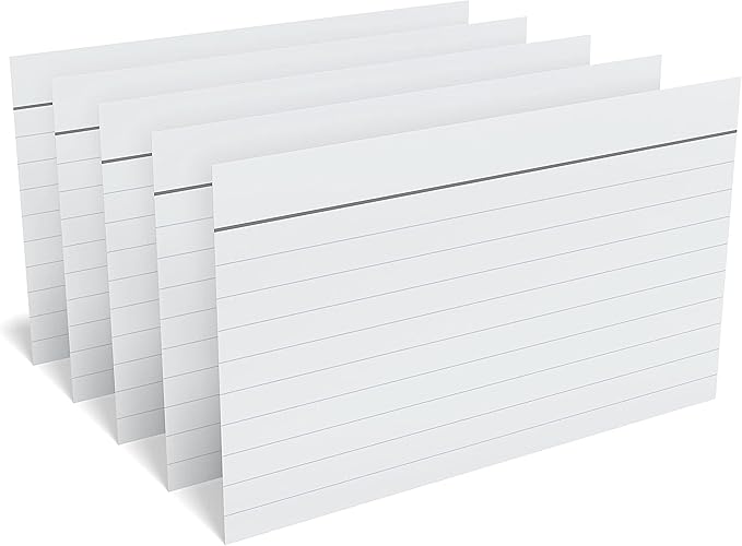 TRU RED Index Cards, 3" x 5", Lined, Gray, 100 Pack – Modern Ruled Cards for Notes, Studying & Organization