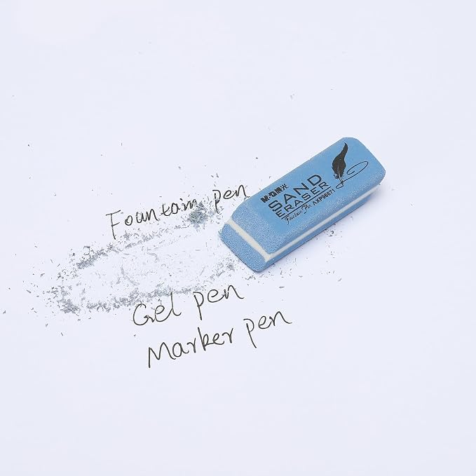 PATIKIL 18 Pcs Sand Erasers, Frosted Eraser Block Easy to Clean Durable Bulk for Gel Ink Ballpoint Fountain Pen Office, AXP96671, Blue