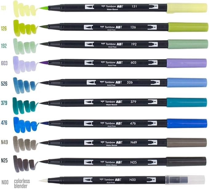 Tombow ABT Dual Brush Pen set of 10, LANDSCAPE