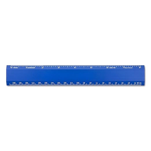 Alumicolor Aluminum Desk Ruler, 8IN, Blue