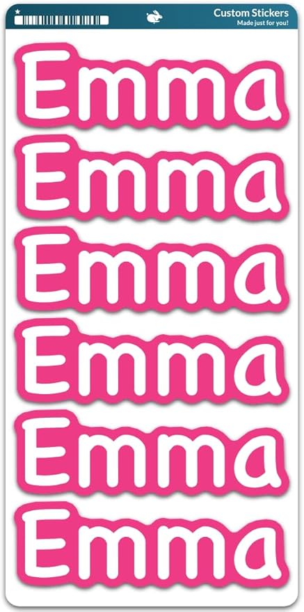 Personalized Name Labels for Kids - Custom Waterproof Vinyl Name Stickers for Water Bottles, Tumblers, Cups, Bottles, Computers, Daycare, School and Camp (6 Labels)