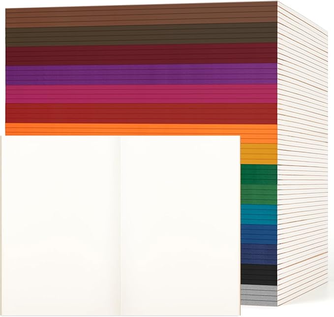 60Pack Blank Notebook Journals Bulk,8.3”x 5.5”Kraft Cover Unlined Notebooks