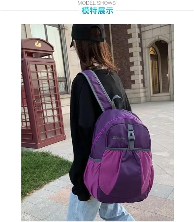 Travel lightweight foldable backpack hiking backpack splash proof compact travel backpack day pack (purple)