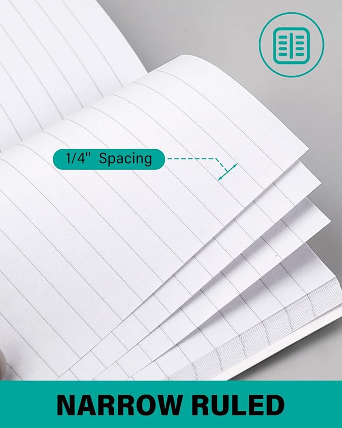 Dynta Mini Composition Notebooks Bulk, 40 Packs 3.25 x 4.5 inch Composition Books Narrow Ruled, Black Pocket Notebooks for Kids Students Men Women Teachers (60 Sheets/120 Pages)