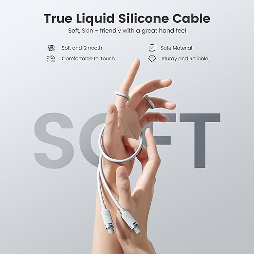 toocki USB C Cable [2Pack,6.6ft] 60W Fast Charging Type C Silicone Cord Compatible with iPhone 17 16 15 Pro Plus Pro Max Air, iPad Pro, Samsung Galaxy S24 S23, Switch, MacBook Air, Pixel