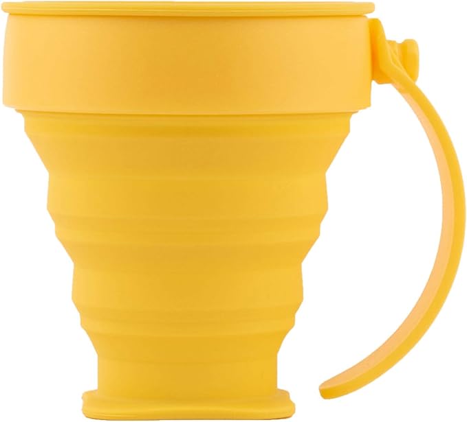 WEMUG Collapsible Travel Cup, Made with Food Grade Silicone, Portable Drinking Cup, Reusable, for Outdoor, Sili Cup (yellow)