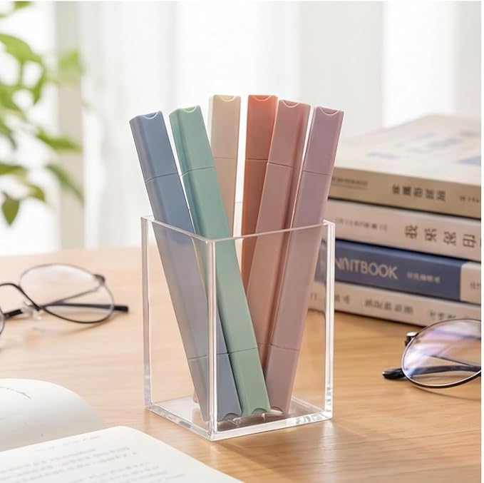 konket 6pcs Pastel Highlighters Aesthetic Cute Highlighters Double Head Highlighter Soft Chisel Tip Marker for Diary Plan Notes