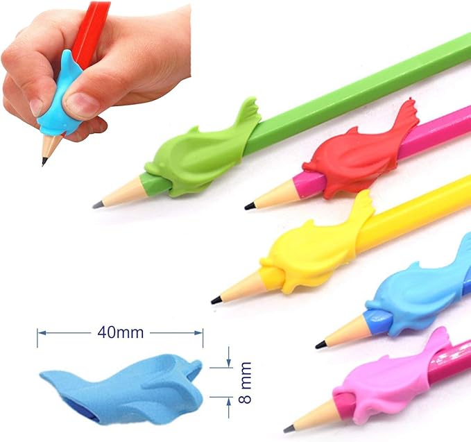 Pencil Grippers for Kids Handwriting 20Pcs Finger Grips Holder Ergonomic Writing Aid Grip Posture Correction Training Tools for Children Preschoolers Adults(6 Types)