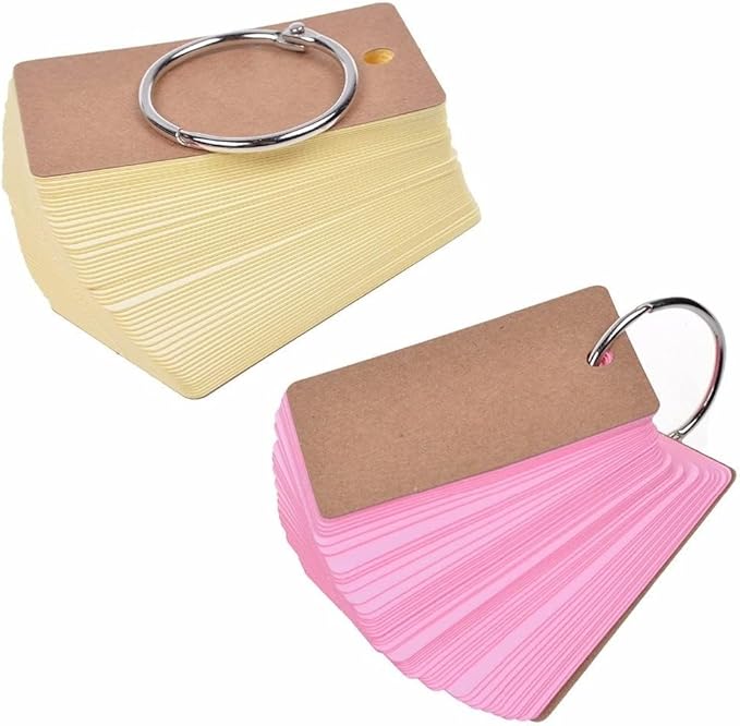 400 Pieces Blank Flash Card 2.2x3.5 Inch Note Cards Study Card for School Learning, Blank Index Cards Ring Flashcards Colored Cardstock, Recipe Cards, Game Card, Studying, Office Supplies