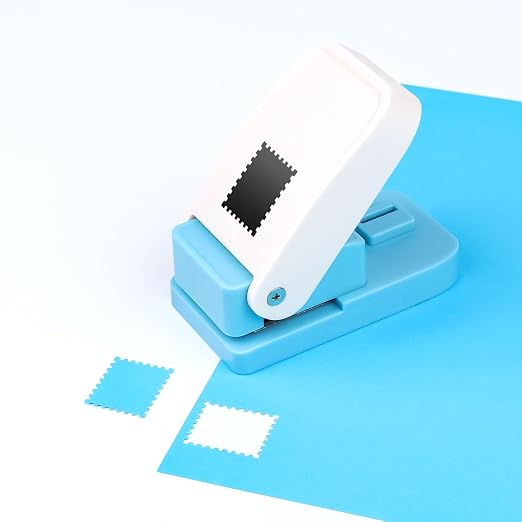 Stamp Punch, Stamp Puncher, 1X0.8inch Rectangular Postage Stamps Punches, Stamps Shaped Paper Punch, Lever Paper Punches for Crafting,Craft Cutter Hole Puncher for Scrapbooking Journaling Card Making