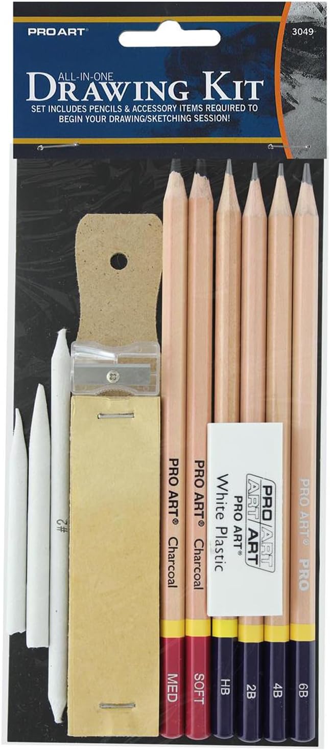 PRO ART Pencils All In One Drawing Kit, Drawing Pencils, Sketch Pencils, Kit, Charcoal Pencils Set, Art Sketching, Pencil Set, Sketching for