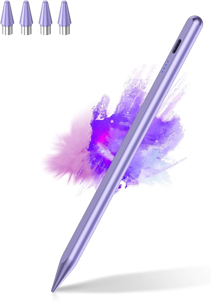 CMARS Stylus Pen for Touchscreen, Universal Tablet Pen for iPad/iPhone/Samsung/Huawei/Xiaomi/Android and More Devices, Stylists Pens Rechargeable, Digital Pencil with Magnetic Function - Purple