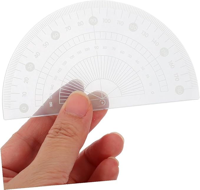 NUOBESTY 1 Set Clear Plastic Ruler Set Triangular Protractor Drafting Tools for Accurate Measurements Lightweight Math Kit for School Office and Creative Projects Set