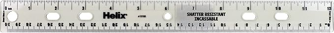 Helix Standard Ruler, 12 Inch / 30cm, Assorted Colors (13105)