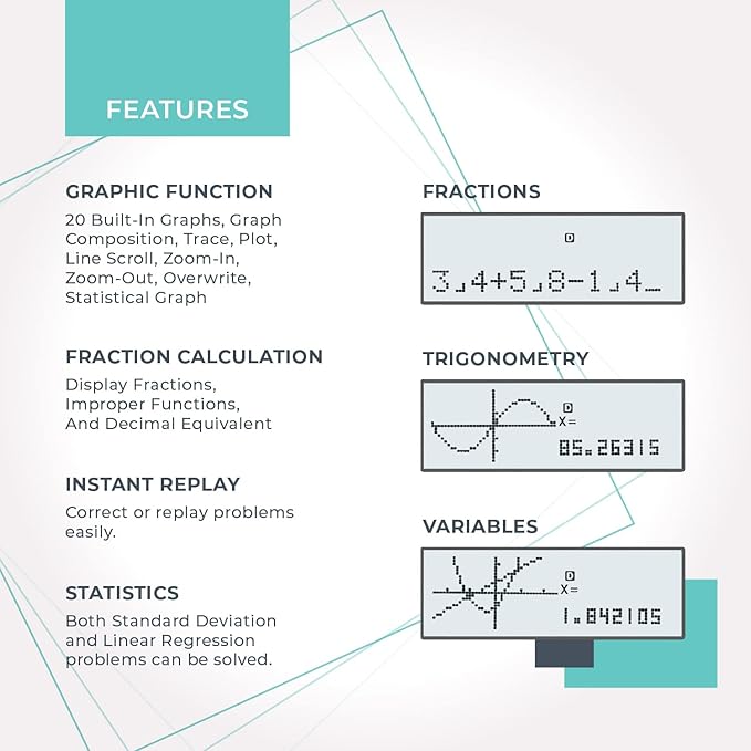 CATIGA Scientific Calculators with Graphic Functions, Graphing Calculators with Multiple Modes, Scientific Calculators for Students, High School or College Courses, Calculadora Cientifica, CS-121