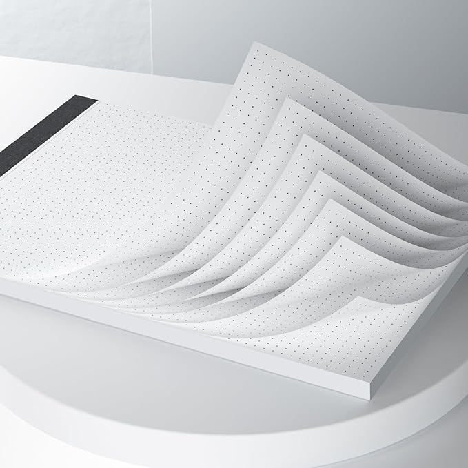 AILZFEI Dot Grid Desk Notepad 2 Pack 8.5 x 11 Dot Paper Pad, 30 Sheets per Pad, White, 5x5 (5 Dots per inch), Easy-Tear Perforations, 8.5"x11" Dot Grid Paper Note Pad