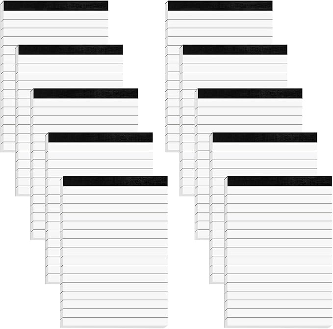 Nichela Notepad for Daily Planning and Organization of Work – 4 x 6-inches Lined Paper – Thick Bright White Paper – 30 Pages – Note Pads Ruled Pages – Pack of 10
