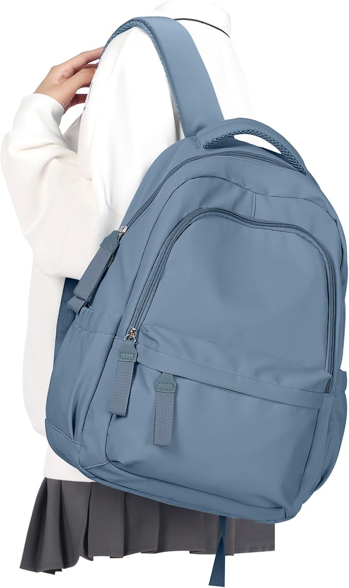 winspansy Small Backpack For School Girls Boys Aesthetic Lightweight Travel Daypack Simple Cute Backpack For Women Men College High School Bookbag Fit 14 Inch Laptop, Blue