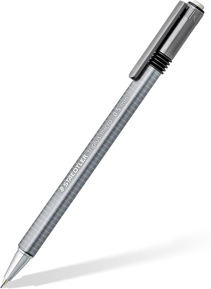 STAEDTLER triplus Micro 0.5mm Mechanical Pencils 3-pack: Retractable & Refillable #2 Mechanical Pencils with Twist Erasers, Ergonomic Triangular Grip for Writing, Drawing, Engineering & Drafting