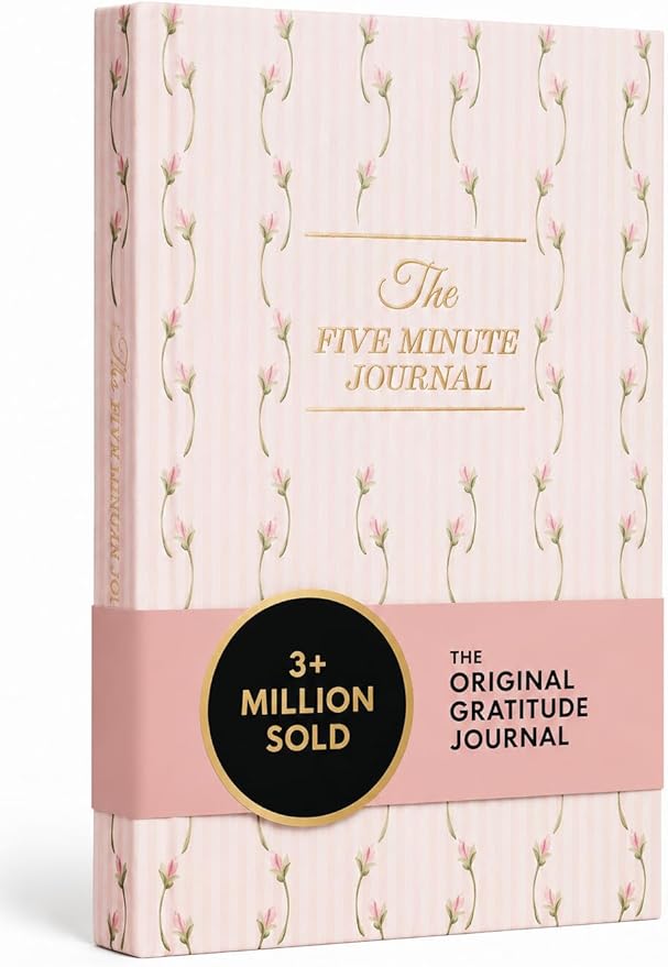 Ditsy Tulip Five Minute Journal, Daily Gratitude and Self-Reflection Diary