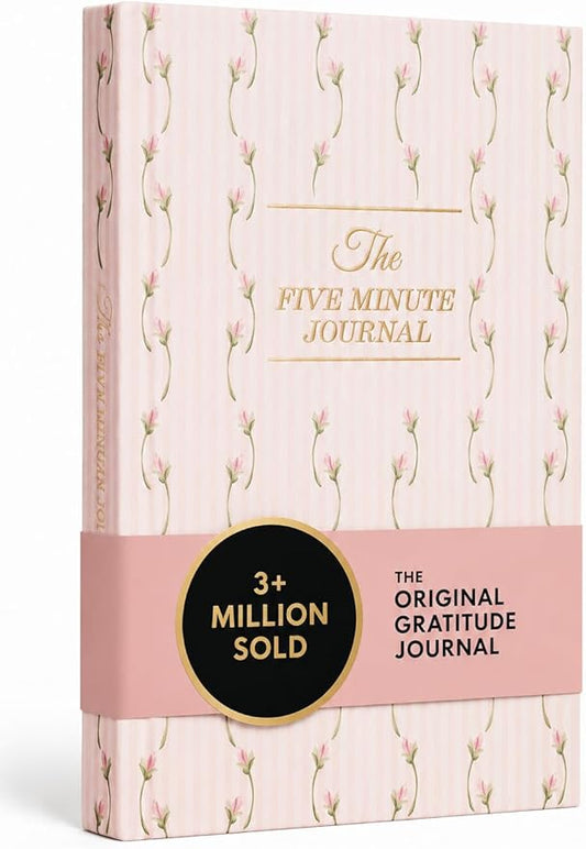 Ditsy Tulip Five Minute Journal, Daily Gratitude and Self-Reflection Diary