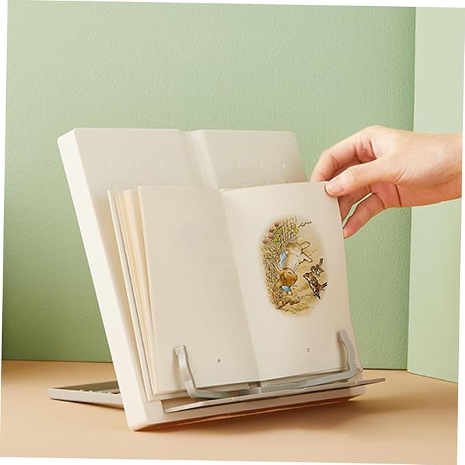 jojofuny Reading Rack Book Stand Adjustable Tilt Portable Music Score Holder Book Support Household Reading Stand