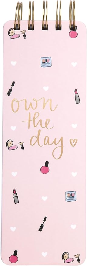 Eccolo Dayna Lee “Own The Day” Spiral Memo Pad, Hardcover, 300 Pages, 3x9-inch, Pink