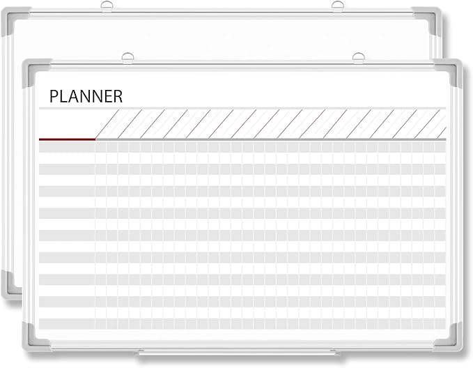 Lincia Aluminum Frame Dry Erase Board with Lines, Double Sided Wall-Mounted Whiteboard for Scheduling, to Do Lists & Weekly Planning, Reusable Calendar for Home & Work(Make Ready Board,36"x24")
