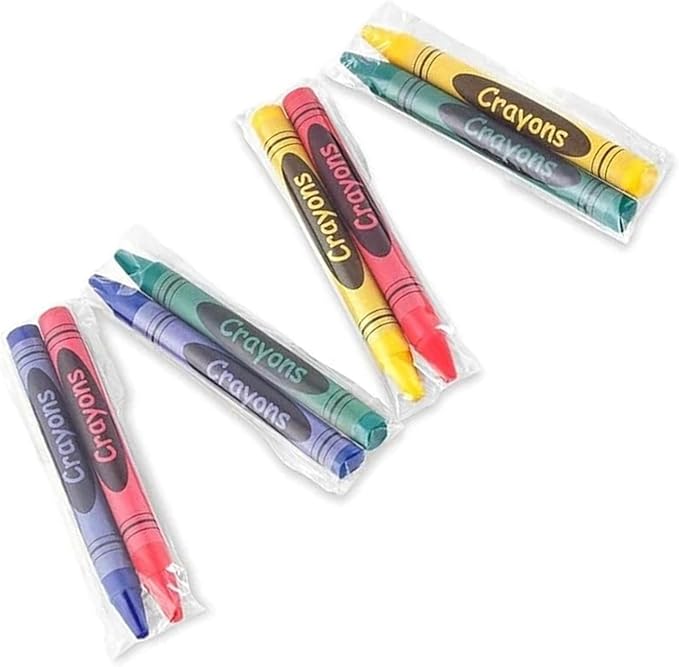 CrayonKing 1,000 Sets of 2-Packs in Cello (2,000 Bulk Crayons) Pre-Wrapped for Restaurants, Parties, Classrooms, and Events – Kid-Safe, Assorted Colors, Easy to Distribute Non-Toxic Crayons