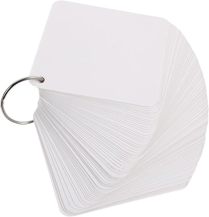 STOBOK Blank Flashcards Index Cards Rings Punched Studying Note Cards Hand Painting Memo