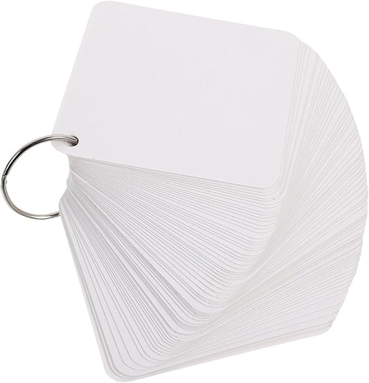 STOBOK Blank Flashcards Index Cards Rings Punched Studying Note Cards Hand Painting Memo