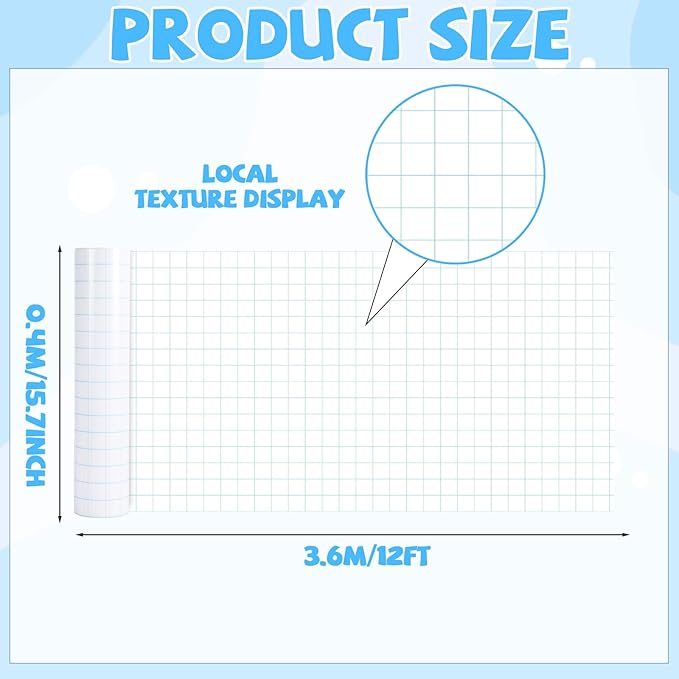 Blue Grid Graph Bulletin Board Roll Reusable Waterproof Erasable Blue Grid Non-Woven Fabric Bulletin Board Roll Loose Leaf Graph Poster for Teacher Classroom Decors Wrap Crafts 15.75" x 12ft