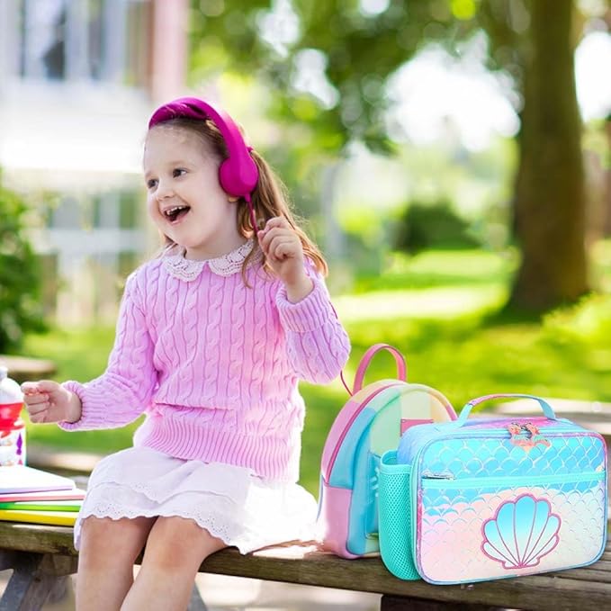 RHCPFOVR Kids Lunch Box for Girls Teens Insulated Lunch Bag Reusable Lunch Tote Kit for School Travel