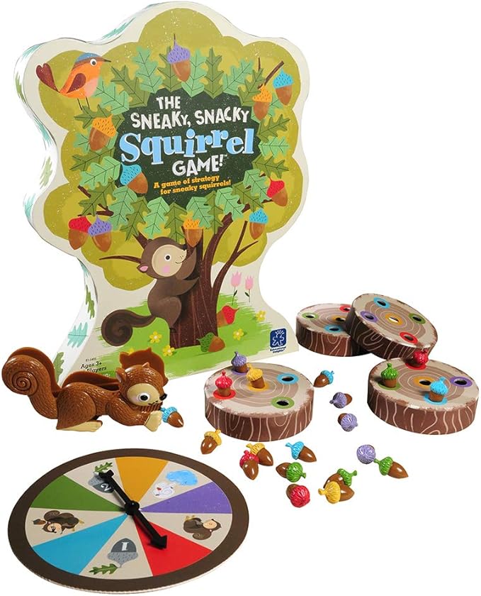 Educational Insights The Sneaky, Snacky Squirrel Game - Toddler Board Games for 3 Year Olds, Fine Motor Skills Toys for Toddlers, Color Matching Preschool Games, Tweezer Tool Fine Motor Game