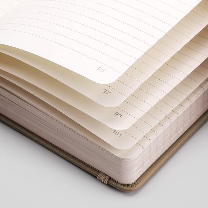EMSHOI Lined Journal Notebook, 256 Numbered Pages, A5 Size (5.7'' x 8.3'')
