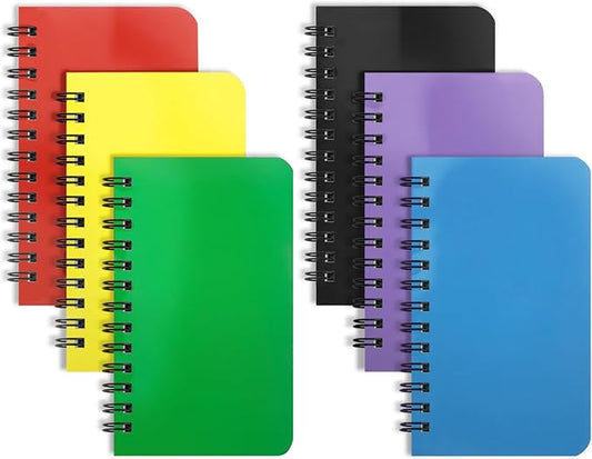 KTOJOY 6 Pack Small Spiral Notebook Pocket Notebook 3x5 Spiral Notepads With Lined Pages, Small Top Spiral Notebook Little Mini Memo Steno Note Pads for Outdoor Home Office College School