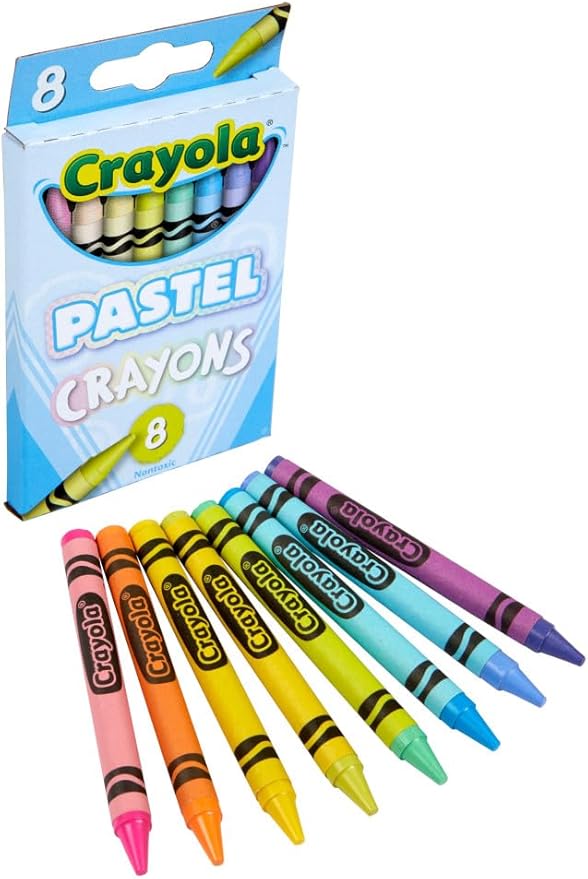 Crayola Pastel Crayons (8ct), Specialty Crayons for Kids, Art Supplies, Pair with Coloring Books, Gift for Kids, Ages 3, 4, 5