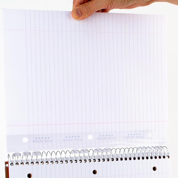 Five Star Insertable Loose Leaf Paper, 3 Pack, Notebook Paper, College Ruled Filler Paper to Add Pages, Reinforced, 8-1/2" x 11", 75 Sheets per Pack (52168)