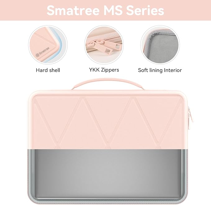 Smatree MS98 Hard EVA Protective Sleeve Case with Stand Compatible for 16 inch ASUS Vivobook Pro 16X OLED M7600, for 16 inch ASUS ExpertBook B5 Flip OLED B5602F/B5 OLED B5602, Pink