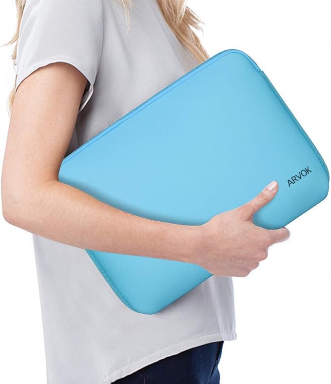 Arvok 13 13.3 14 Inch Laptop Sleeve Case for MacBook Pro/MacBook Air 13-14 inch, Water-Resistant Notebook Chromebook Computer Pouch, Carrying Bag Cover for HP/Dell/Lenovo/Asus/Acer, Baby Blue
